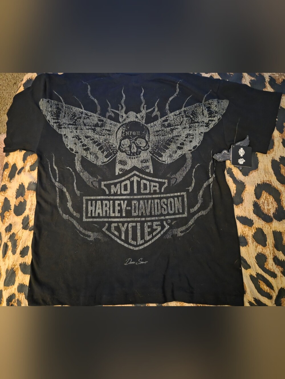 Harley-Davidson Black Graphic Moth Skull Tee
